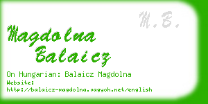 magdolna balaicz business card